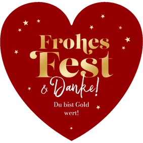 Weihnachtskarte Herz 'Gold wert'