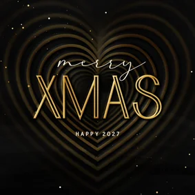 Weihnachtskarte Herzen 'Merry XMAS'