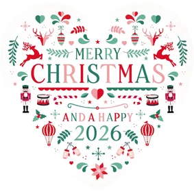 Weihnachtskarte Herzform Skandinavisch Ornamente