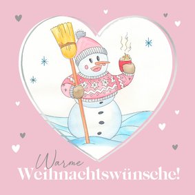 Weihnachtskarte herziger Schneemann