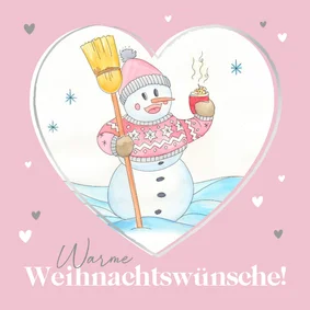 Weihnachtskarte herziger Schneemann