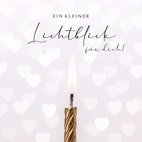 Weihnachtskarte Kerze und Herzchen