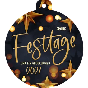 Weihnachtskarte Kugel-From 'Frohe Festtage' Christbaumkugel