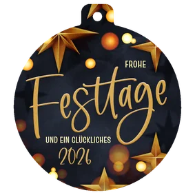 Weihnachtskarte Kugel-From 'Frohe Festtage' Christbaumkugel