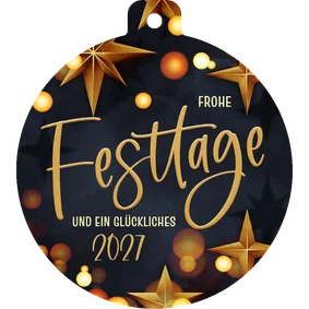 Weihnachtskarte Kugel-From 'Frohe Festtage' Christbaumkugel