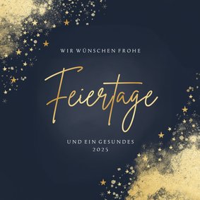 Weihnachtskarte Kunden & Partner Goldsternchen