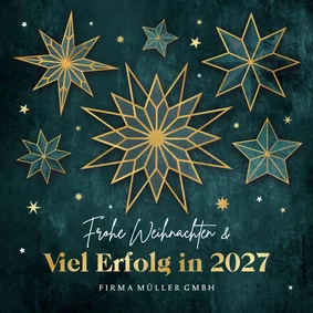 Weihnachtskarte Kunden Weihnachtssterne