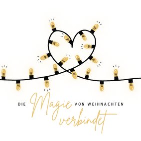 Weihnachtskarte Lichterkette Herz