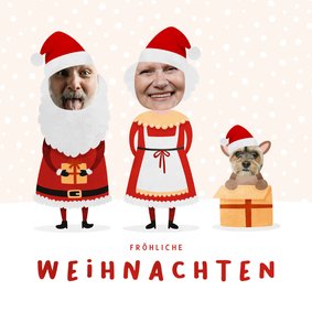 Weihnachtskarte lustige Weihnachtsfiguren