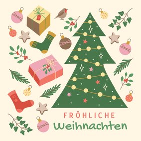 Weihnachtskarte lustige Weihnachtssymbole