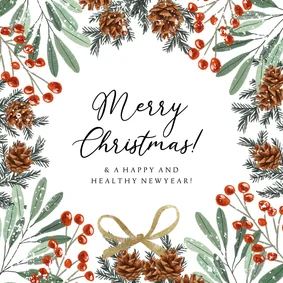 Weihnachtskarte Rahmen aus Zweigen