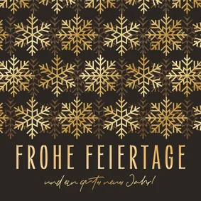 Weihnachtskarte Schneeflocken in Gold