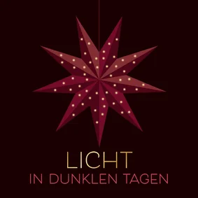 Weihnachtskarte Stern 'Licht un dunklen Tagen'