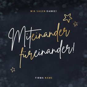 Weihnachtskarte Teamarbeit 'Miteinander, füreinander'