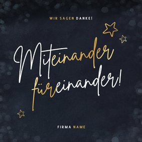 Weihnachtskarte Teamarbeit 'Miteinander, füreinander'