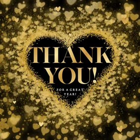 Weihnachtskarte 'Thank You' Herz aus Herzen