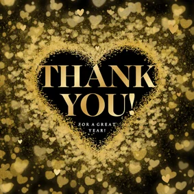 Weihnachtskarte 'Thank You' Herz aus Herzen