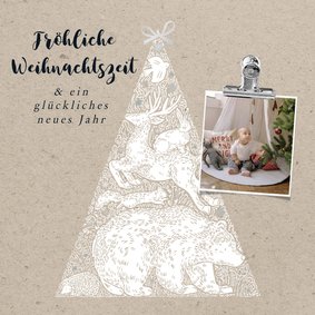 Weihnachtskarte Tiere & Kraftpapierlook