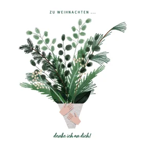 Weihnachtskarte Trost Weihnachtsstrauß Zweige