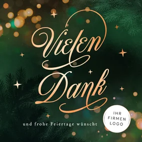 Weihnachtskarte Vielen Dank edler Schriftzug Logo