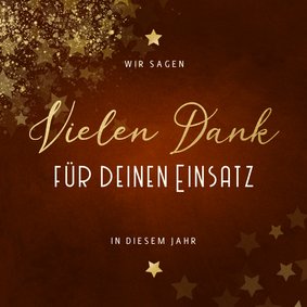 Weihnachtskarte Vielen Dank Goldschrift