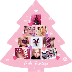 Weihnachtskarte Weihnachtsbaum Beautysalon Fotocollage