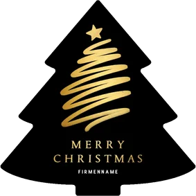 Weihnachtskarte Weihnachtsbaum Form schwarz mit Goldoptik