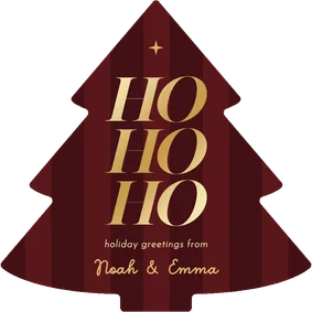 Weihnachtskarte Weihnachtsbaum Ho Ho Ho gestreift Bonprix