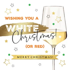Weihnachtskarte 'White Christmas' Weißwein