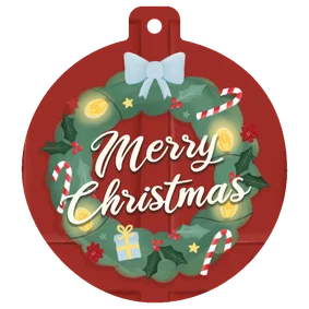 Weihnachtskranz Grußkarte Weihnachtskugel 'Merry Christmas'