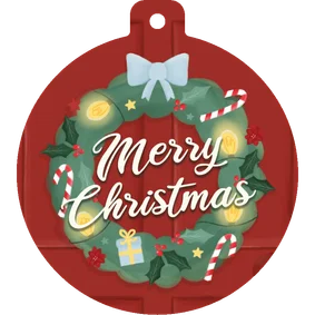 Weihnachtskranz Grußkarte Weihnachtskugel 'Merry Christmas'
