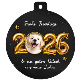 Weihnachtskugel Fotokarte 2026 Folienballons 