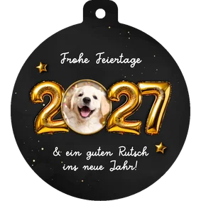 Weihnachtskugel Fotokarte 2027 Folienballons