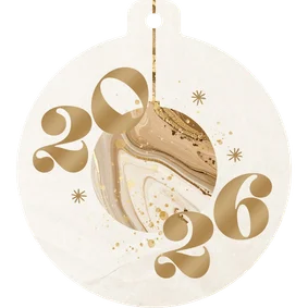 Weihnachtskugel-Karte Marmor 2027 beige gold