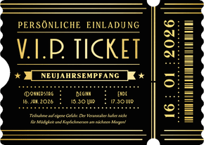 Einladungskarte Neujahrsempfang V.I.P. -Ticket