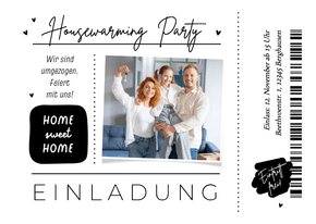 Umzugskarte Ticket zur Housewarming Party