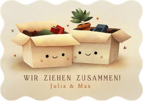 Umzugskarte Umzugskartons mit Smiley