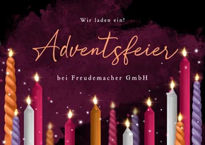 Adventsfeier Einladungskarte Firma Adventskerzen