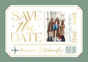 Betriebsausflug Ticketeinladung Foto Save the Date