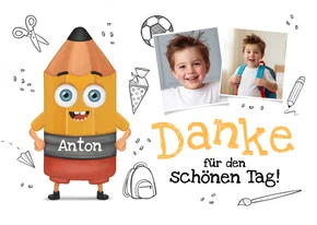 Dankeschönkarte 1. Schultag Fotos, Bleistift & Doodles