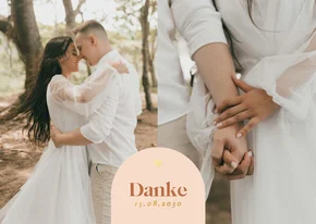 Dankeskarte Bogen-Grafik Orange mit Foto