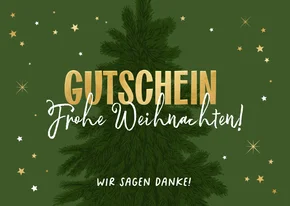 Dankeskarte 'Frohe Weihnachten' Mitarbeiter Gutschein