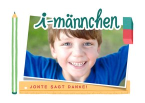 Dankeskarte mit Lettering "i-Männchen"