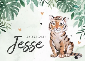 Danksagung Geburt Tiger botanisch grün Foto innen