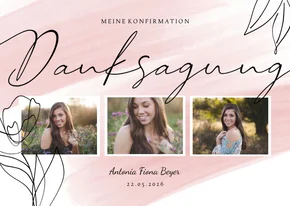 Danksagung Konfirmation Linienzeichnung & Fotos