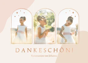 Danksagung zur Erstkommunion mit Formen, Fotos & Kupferdruck
