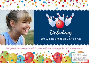 Einladung Kindergeburtstag Bowlingcenter Norderstedt