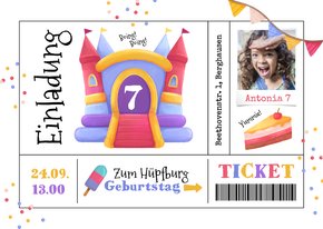 Einladung Kindergeburtstag Hüpfburg