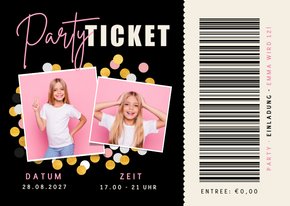 Einladung Kindergeburtstag Partyticket 12 Jahre