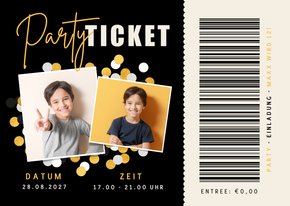 Einladung Kindergeburtstag Partyticket jungen